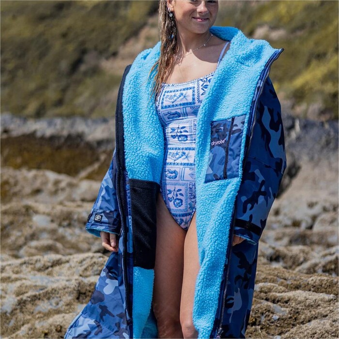 2024 Dryrobe Advance Cambio De Manga Larga Robe V3 DALSV3 - Blue Camo / Blue